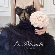 La Blanche小性感黑色蕾丝修身束腰内搭打底吊带2021网纱吊带