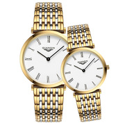 瑞士品牌手表防水简约钢带情侣手表，男女士时尚超薄石英表