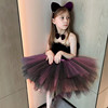 儿童服装女孩舞会猫咪装扮演出表演服公主连衣裙子高端金丝绒芭蕾