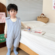 2024秋冬宝宝夹棉睡袋羊毛蚕丝背心防踢被男女童加厚保暖睡袍代发
