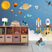 极速简约宇宙星球墙布儿童房太空壁纸男孩房间墙纸卧室背景墙卡通