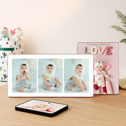 儿童水晶相框摆台洗照片，相片做成高级宝宝周岁，纪念册婴儿桌面框架