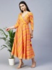 进口印度服装女连衣裙纯棉斜条纹修身显瘦长裙子6米大摆裙 黄色