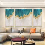 原创手绘油画现代轻奢客厅装饰画，抽象立体水晶，三联画沙发背景墙画
