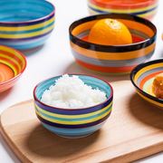 单个学生泡面碗吃饭碗家用彩虹碗陶瓷餐具和源养生瓷12色可选
