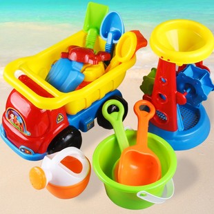 儿童沙滩玩具车套装水桶，挖沙铲子玩沙海边宝宝小男女孩工具决明子