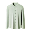 个性春秋中国风衬衫大码纯色盘扣中式唐装汉服白色浅绿上衣衬衣