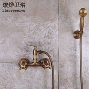 卫浴仿古淋浴花洒套装浴缸，水头欧式冷热青花瓷，简易淋浴器全铜