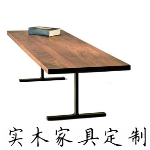 美式老松木工作台，家用画桌实木做旧餐桌，复古办公电脑桌简约书桌