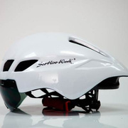 天蝎自行车头盔一体成型山地公路气动风镜TT破风铁三计时轮滑头盔