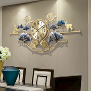 挂钟创意个性客厅玄关时钟餐厅挂墙银杏钟饰现代时尚大气艺术钟表