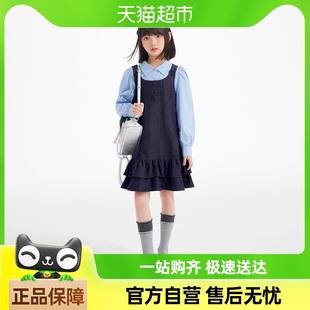 植木童装女童连衣裙2024新款儿童裙子秋季中大童牛仔背带裙背心裙