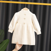 韩国女童毛衣连衣裙儿童冬装洋气针织衫长袖外套女宝宝打底裙