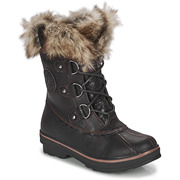 kimberfeel女靴中跟系带保暖防寒户外雪地靴毛绒，短靴黑色冬季