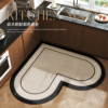 厨房地垫防滑防油硅藻泥吸水脚垫专用可擦免清洗垫子心形地毯