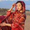 茶卡盐湖旅游拍照大西北草原沙漠防晒丝巾，海边复古围巾披肩两用女