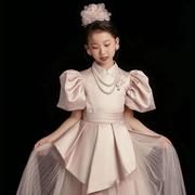 森系女童礼服古筝考级演出服轻奢小众高端童装女孩夏季气质公主裙
