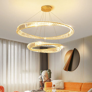 金色极简吊灯后现代简约创意旋转餐厅灯具卧室北欧轻奢环形灯饰