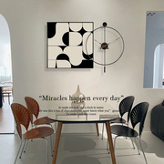 创意餐厅挂钟装饰画组合客厅挂画现代简约餐桌背景墙壁画高级感