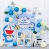 哆啦A梦生日主题男孩1周岁场景布置机器猫儿童气球派对卡通背景墙