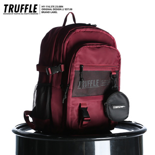 truffle大容量潮牌双肩包男初中，书包女大学生，电脑背包短途旅行包