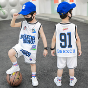 男童篮球服速干套装2024夏季3背心4岁儿童帅气宝宝运动球衣潮