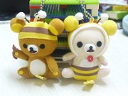 日本进口san-xrilakkuma轻松熊懒懒(熊，懒懒)熊懒熊妹蜜蜂系列珠鍊吊饰