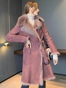 2023托斯卡纳皮毛一体外套中长款时尚保暖仿狐狸毛皮草外套