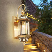 户外壁灯防水欧式全铜阳台墙壁灯，别墅庭院灯过道走廊灯室外花园灯