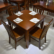 橡木实木餐桌小方桌四方桌正方形餐桌椅组合简约现代小桌子棋牌桌