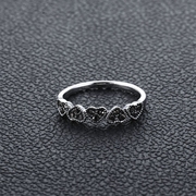 韩版戒指仿泰银女小指尾戒食指环个性心形，爱心心相印欧美复古礼物