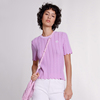 PATADS法国M家24春夏女装时尚镂空修身紫色短袖针织衫PU00738