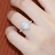 韩国水钻椭圆形仿真钻石戒女锆石切割火彩2克拉结婚对戒求婚戒指