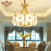 藤源欧式餐厅吊灯全铜客厅灯具，创意简约卧室书房艺术吊灯灯饰全铜