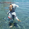 儿童泳衣男童女童连体鲨鱼，防晒幼儿婴儿小童，宝宝1-5岁长袖游泳装