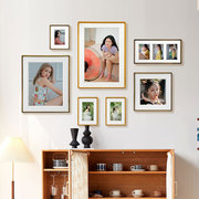 照片墙打印相框定制相片，墙实木挂墙画框，装裱创意组合客厅装饰画