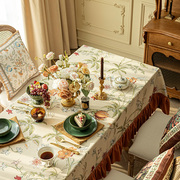 定制美式长方形餐桌桌布绒面茶几台布餐厅布艺餐桌布高级感餐桌垫