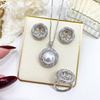 diy珍珠配件s925纯银套装，空托金色银色吊坠，耳钉戒指配件银饰