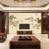 现代新中式花鸟客厅电视沙发卧室床头玄关酒店会所牡丹背景墙
