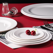 密胺盘子平盘浅盘仿瓷商用餐具，白色塑料碟子圆形，骨碟快餐盘炒菜盘