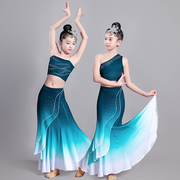 童傣族舞蹈演出服鱼尾裙