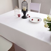 纯白色桌布布艺酒店西餐厅，饭店一次性台布，长方形圆桌欧式婚庆生日