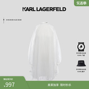 KARL LAGERFELD卡尔拉格斐2022百褶长袖秋冬连衣裙女221L1366