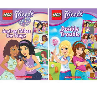 英文原版 Lego Friends Double Trouble/Andrea Takes the Stage 2册 乐高好朋友女孩系列 女孩连环画故事书