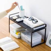 简易书架置物架办公室桌面打印机，架子伸缩多层宿舍书桌整理收纳架