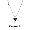 Esakoochi酷酷的牙牙~黑色个性项链糖果链条甜酷辣妹夸张卫衣链