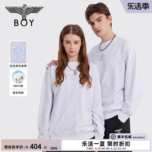 万花镜BOYLONDON冬情侣款长袖满印刺绣渐变套头卫衣N03015