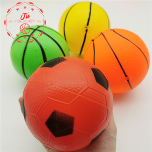 销12CM毛球儿童充气皮球 小篮球足球 幼儿园拍拍球玩具pvc球