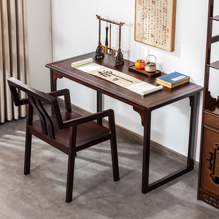 中式实木书法桌椅画桌画案楠竹国学桌写字台家用学习桌办公室书桌