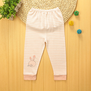 新生婴儿夏季裤子0男女宝宝纯棉薄款透气可开档长裤3-6-12个月1岁